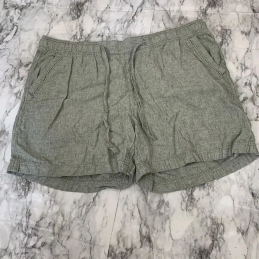 Eddie Bauer Linen Cotton Blend Green Shorts size XXL